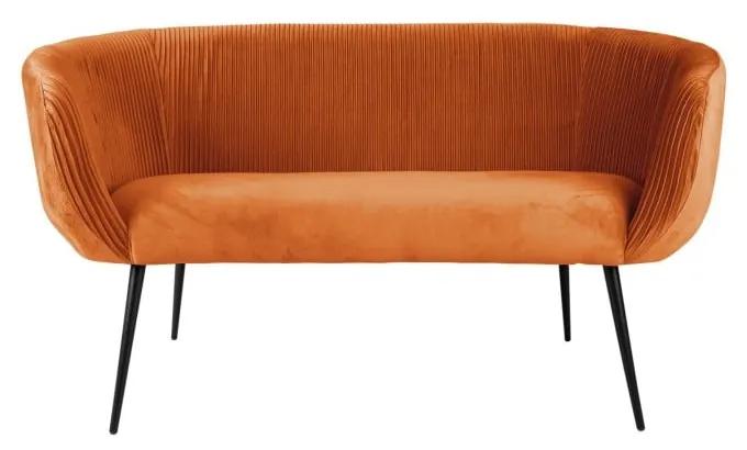 Canapea portocalie cu tapițerie de catifea Majestic - Leitmotiv