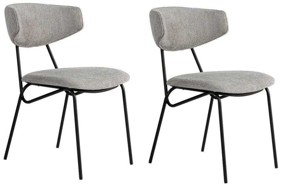 Set de scaune de sufragerie Nancy Grey and Black,2 bucăți