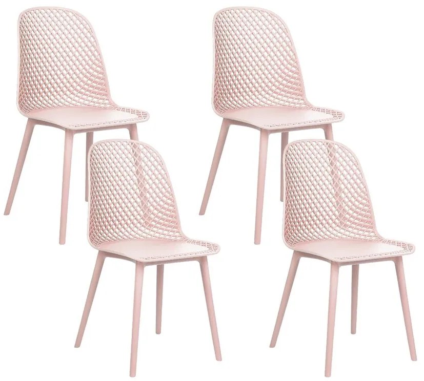 Set 4 buc scaun tip bar Erielle (roz). 1078734