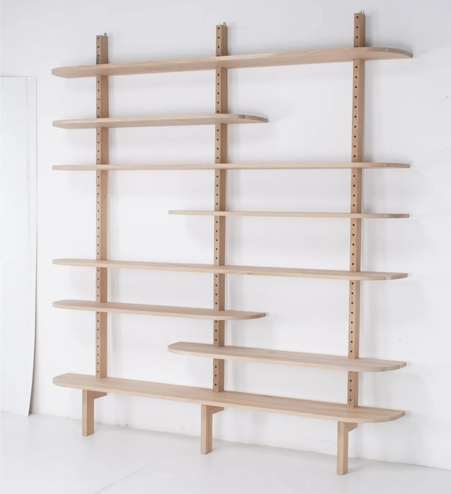 Etajera, natur, din lemn de stejar, L210 cm, Oslo
