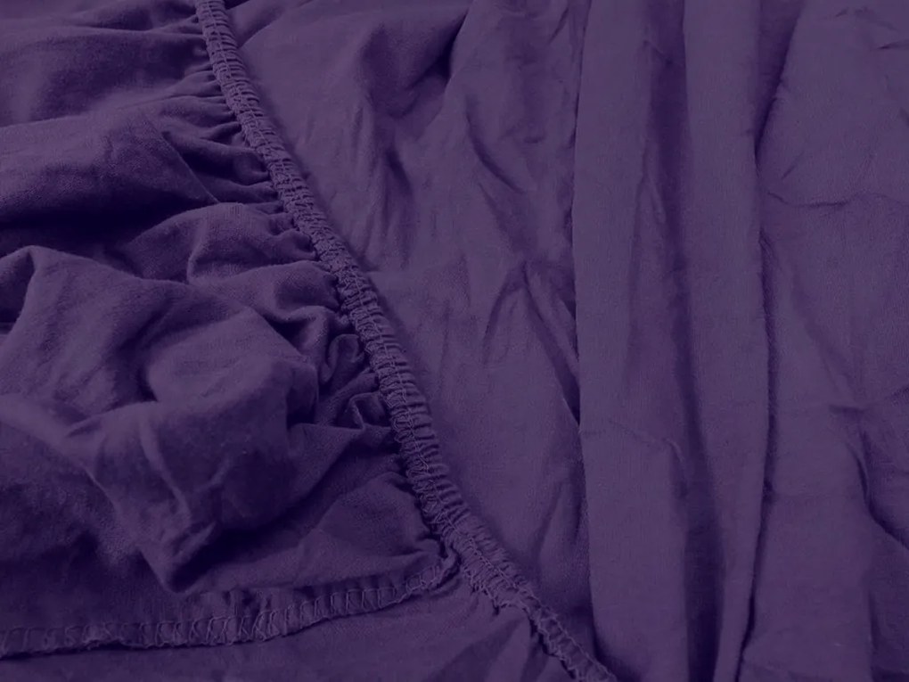 Cearsaf Jersey cu lycra mov inchis 180 x 200 cm