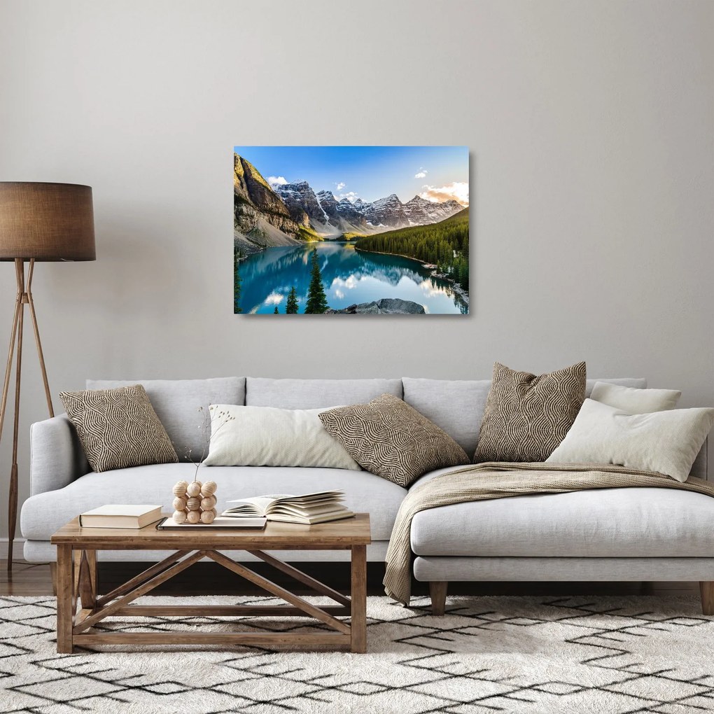 Tablou pe sticlă - Kanada. Parcul național Banff, Moraine Lake (70x50 cm)