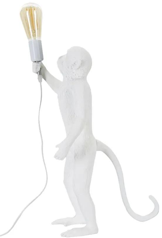 Lampa alba din polirasina, soclu E27, max 40W, 26 x 34 x 55 cm, Monkey Mauro Ferreti
