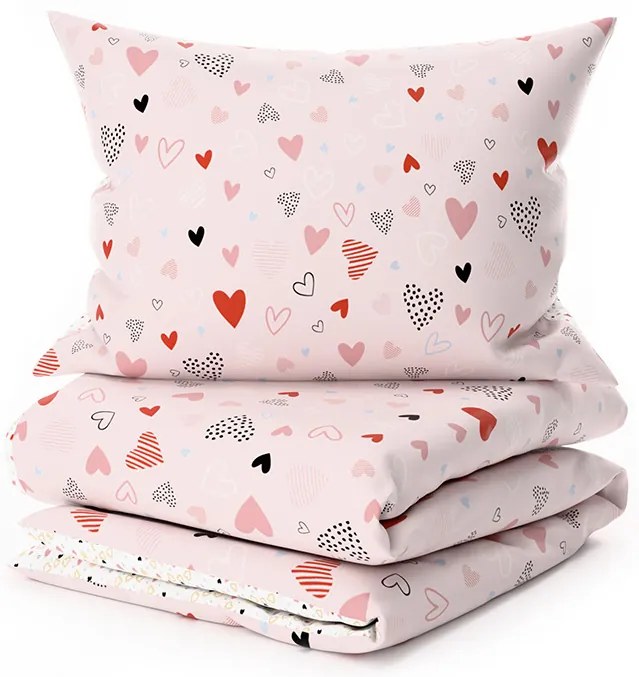 Lenjerie de pat din bumbac pentru patut LOVITA roz Dimensiunile lenjeriei: 45 x 65 cm | 90 x 135 cm