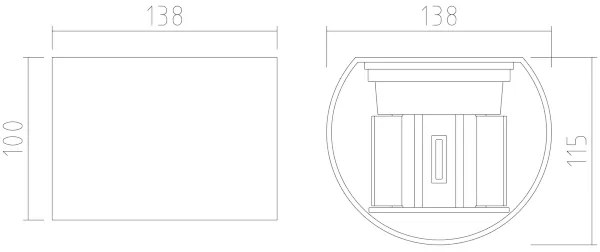 APLED - LED Aplică perete exterior OVAL 2xLED/3W/230V IP65