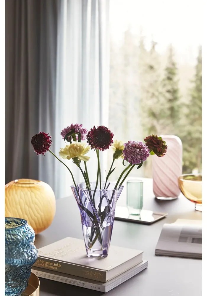 Set 2 vaze din sticlă Hübsch Candy, alb - roz