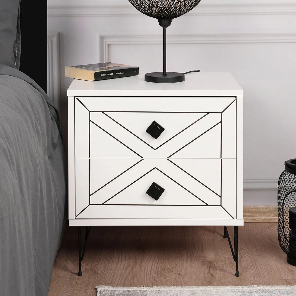 Măsuță de noptieră Luna White