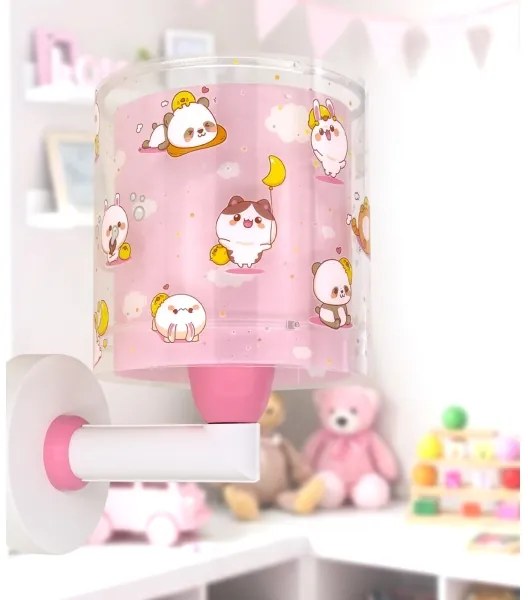 Dalber 41769S - Lampă de perete pentru copii KAWAII FRIENDS, 1xE27/15W/230V, roz