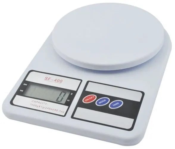 Cantar electronic de bucatarie, max 7 kg, alb, 2xAA, 14.5 cm 14x24 cm