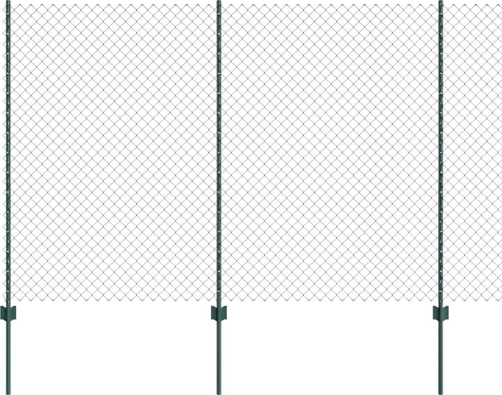 vidaXL Gard cu Stâlp Verde 1,5 x 10 m Oțel și PVC