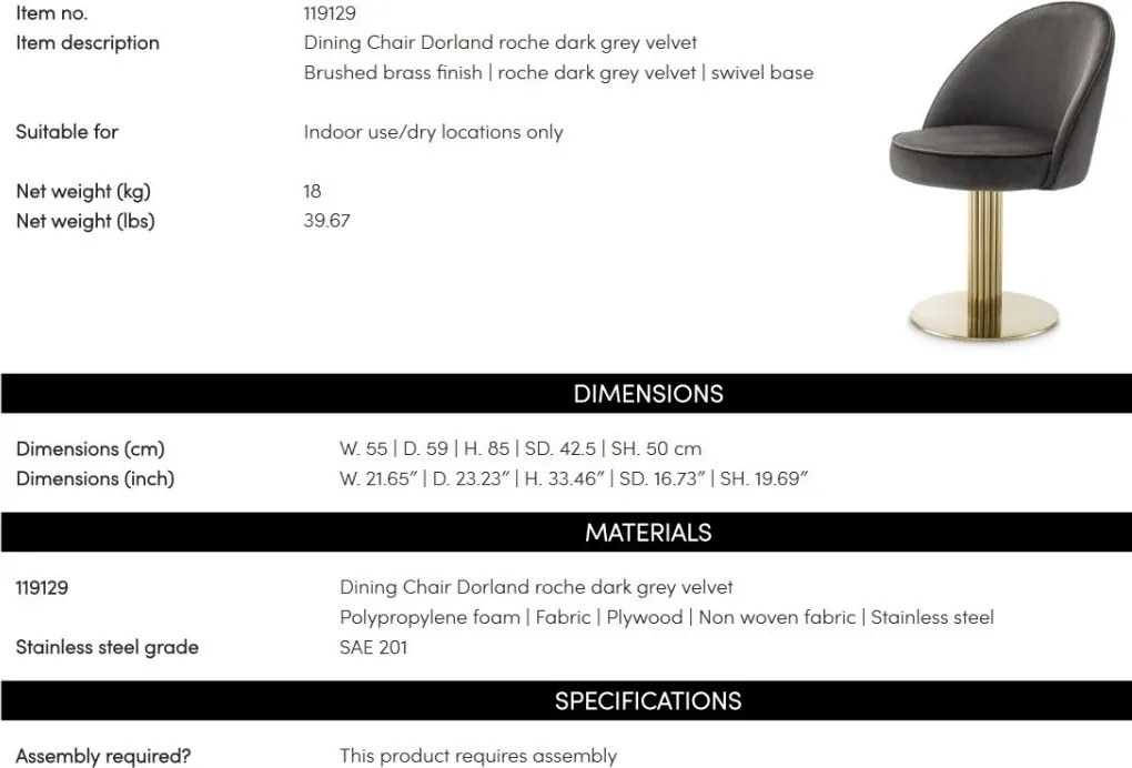 Scaun modern pivotant design LUX Dorland