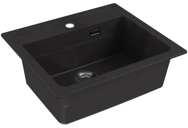 ALVEUS SETA23228 - Set chiuvetă de bucătărie ATROX cu baterie MINTAS, 34 cm, granit/negru