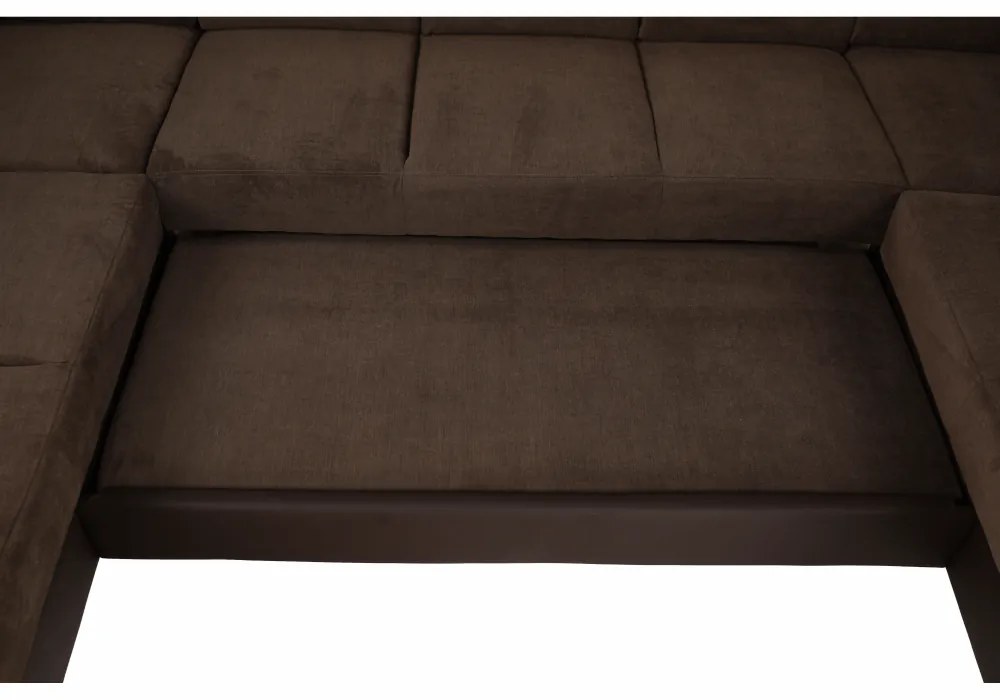 Colţar, piele ecologică maro/material textil maro, SANTIAGO U MARE