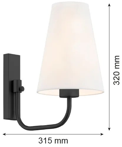 Lampă de perete SAFIANO 1xE27/15W/230V negru Argon 8376