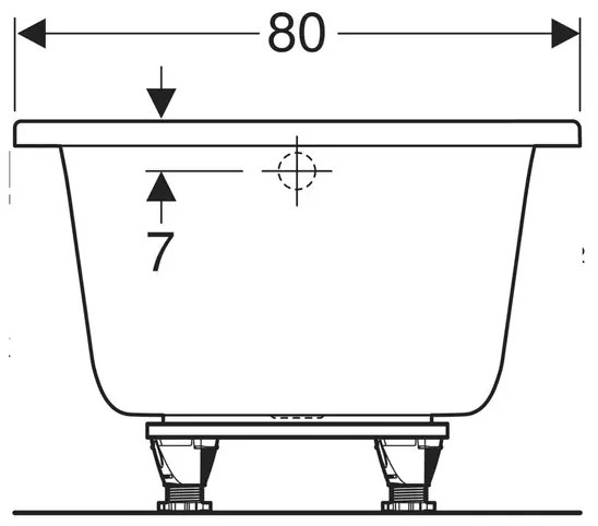 Cada baie dreptunghiulara Geberit Selnova Square 180x80 cm