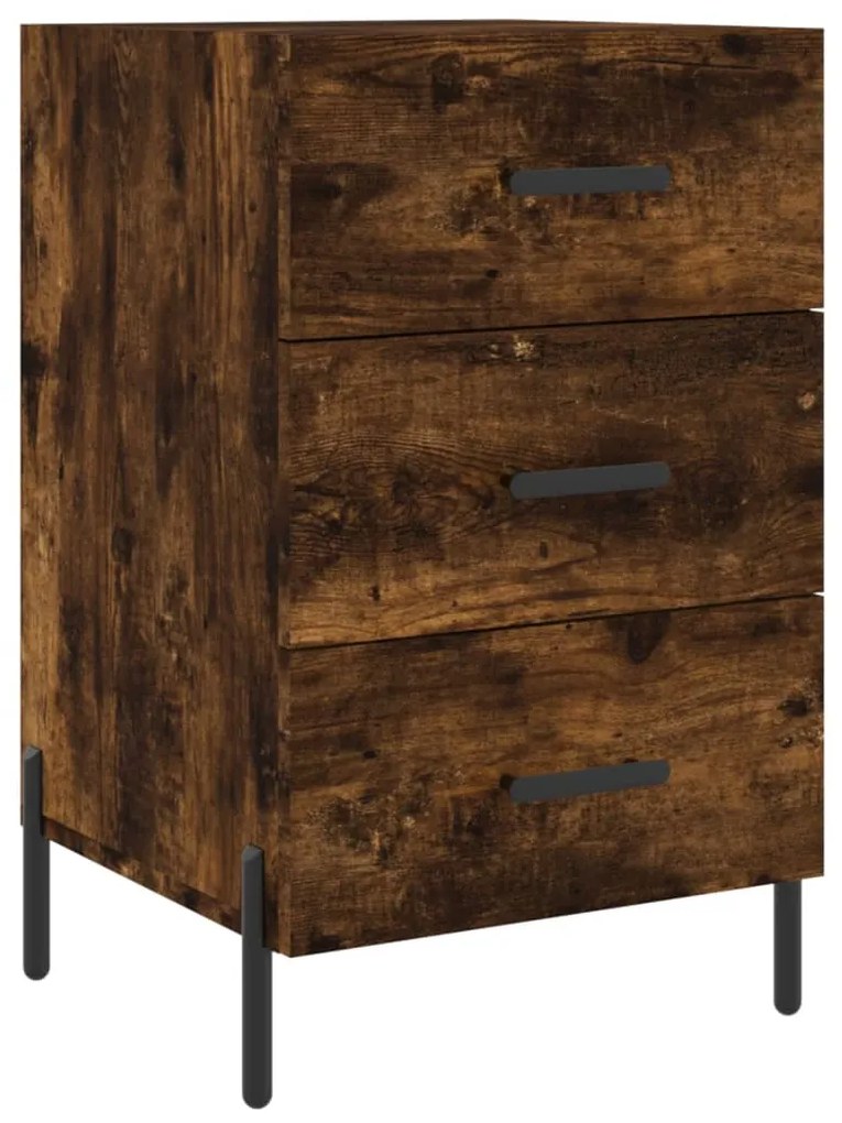 vidaXL Noptieră, stejar fumuriu, 40x40x66 cm, lemn compozit