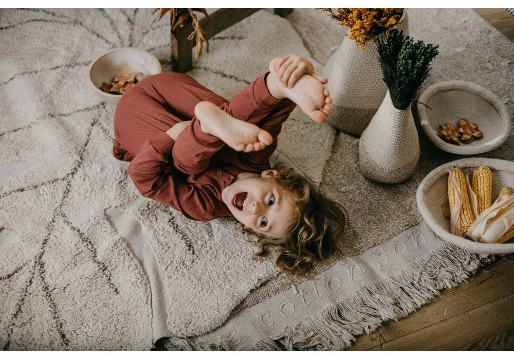 Coș de jucării pentru copii bej din material textil ø 33x38 cm Mama Mushroom – Lorena Canals