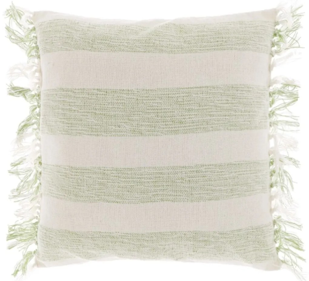 Perna decorativa BOSSA 45x45 cm, dungi verde deschis