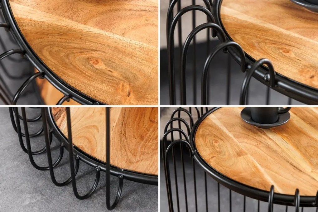 Masuta de cafea, Metal, Lemn, TRUE ELEMENTS 50cm