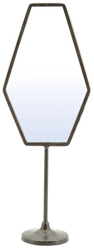 Oglinda cu picior cu rama din fier Vanity three, 16,5 x 9 x 45 cm
