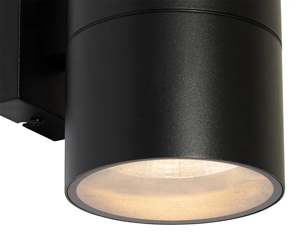 Aplică modernă de perete pentru exterior neagră cu 2 lumini AR111 IP44 - Duo