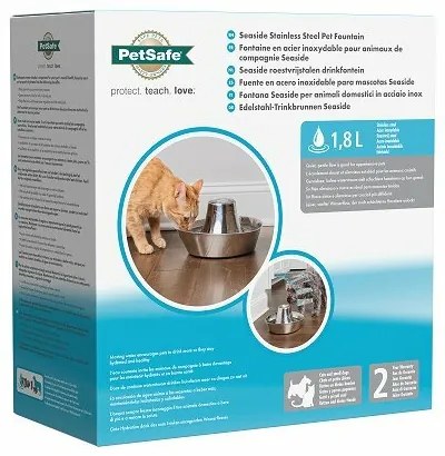 PetSafe® Seaside Fântână din oțel inoxidabil 1,8 l