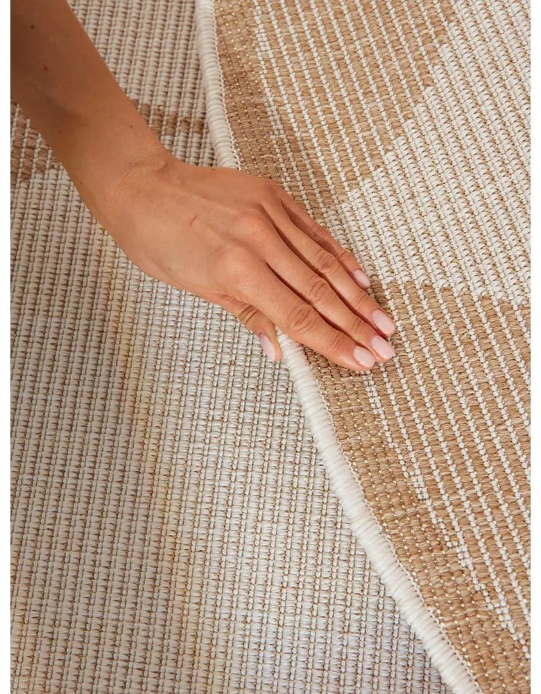 Covor pentru exterior și interior bej/fildeș rotund ø 160 cm Duet Bowen – NORTHRUGS