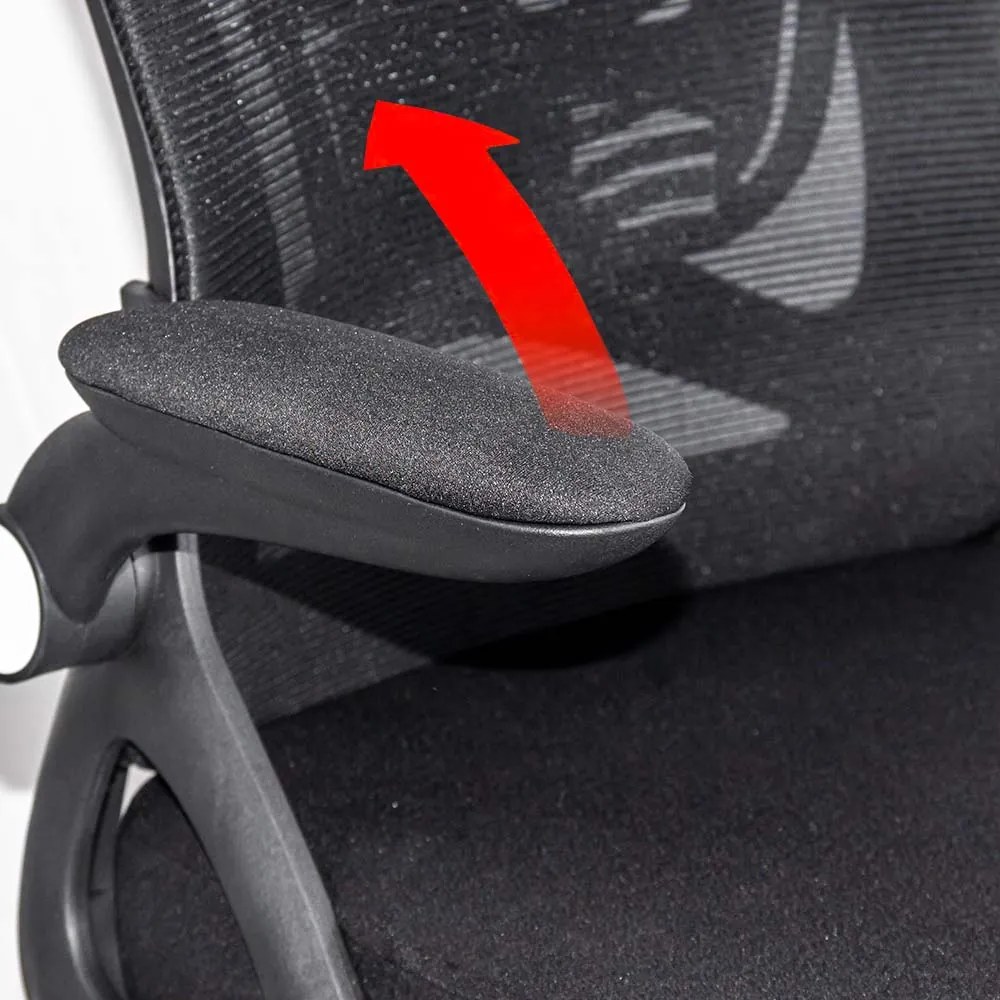 Scaun operativ ergonomic negru din mesh cu suport picioare reglabil și tetieră ajustabilă OFF 650