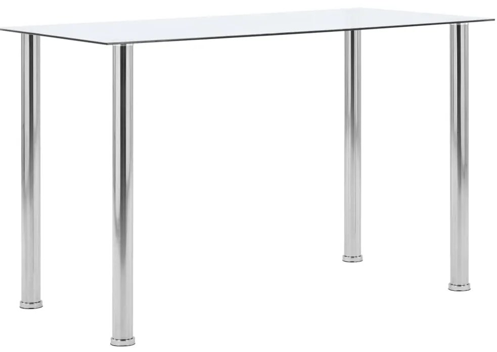 vidaXL Masă de bucătărie, transparent, 120x60x75 cm, sticlă securizată