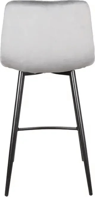 Scaun de bar gri MILA VELVET cu picioare negre