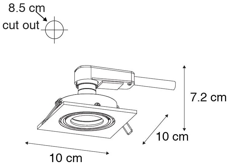 Set de 6 spoturi încastrate moderne negre reglabile - Club