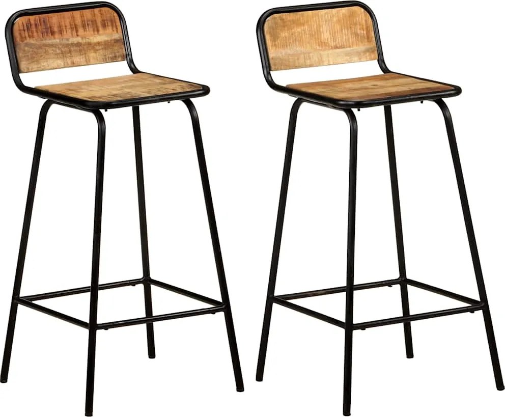vidaXL Scaune de bar, 2 buc., lemn masiv de mango