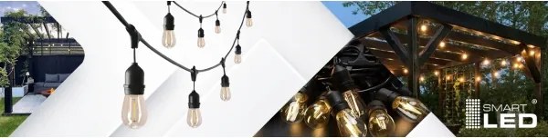 Ghirlandă LED decorativă pentru exterior 20xE27/1W/230V 20,94 m IP44 negru