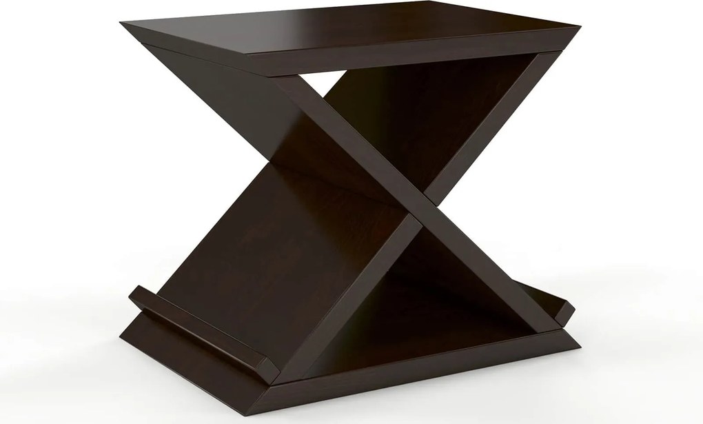 Noptieră lemn masiv TerraCraft 1 Sertar Pin, 42 × 35 × 40 cm - Wenge