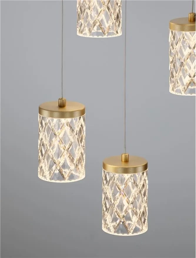 Lustra aurie cu 5 pendule LED PHOS