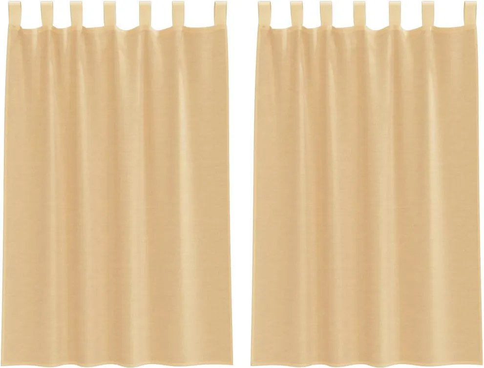 vidaXL Perdele Voile cu buzunare pentru bare 2 buc Nisip
