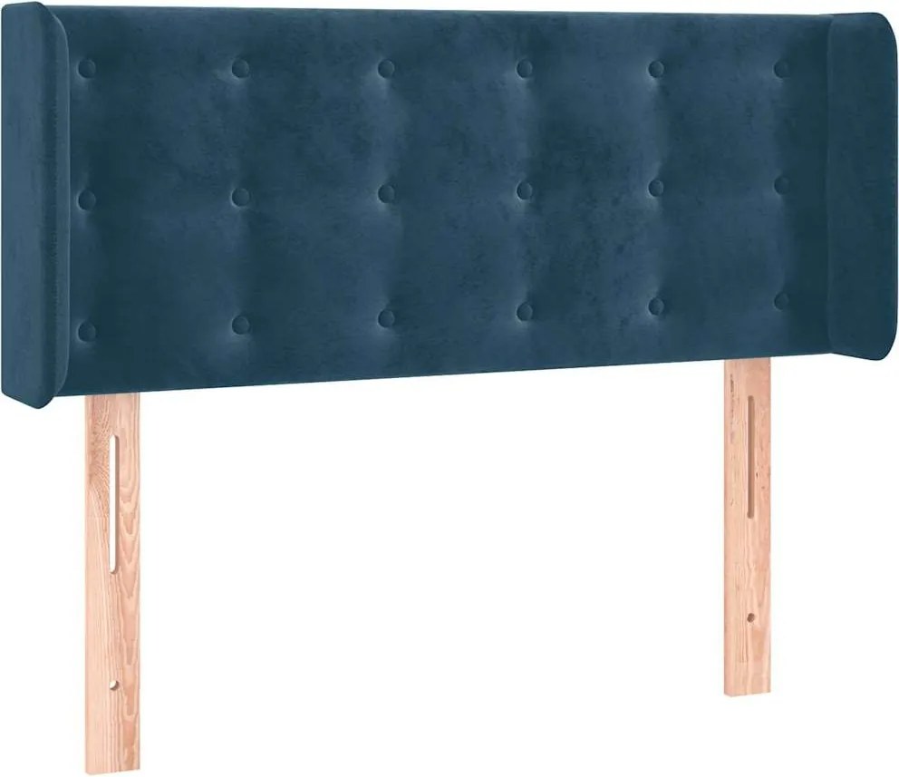 vidaXL Tăblie pat cu aripioare albastru închis 83x16x78/88 cm catifea