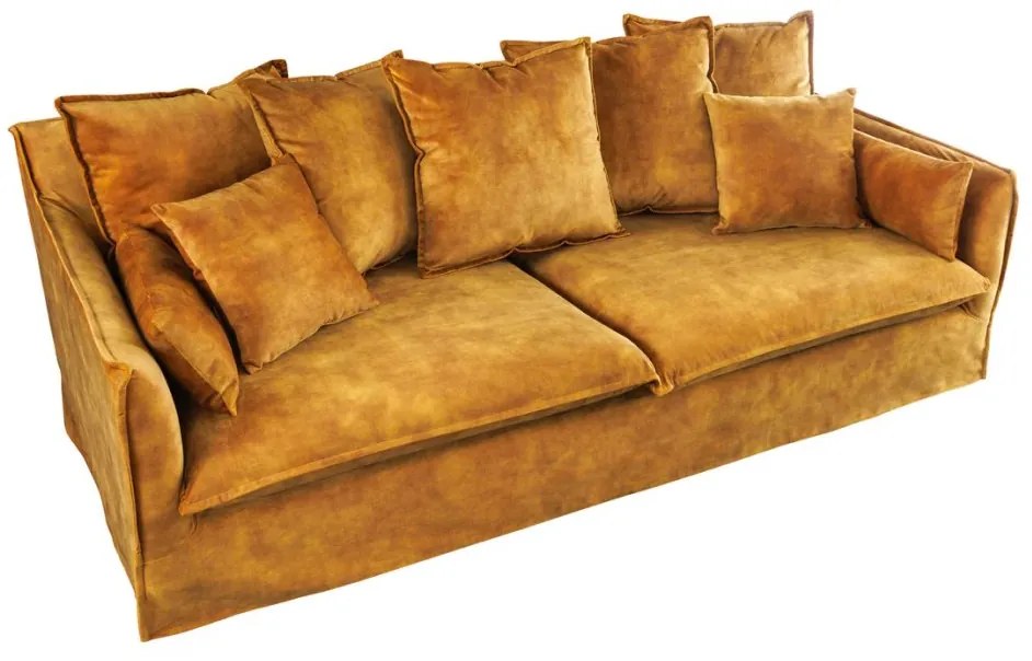 Canapea confortabila Heaven 205cm, catifea galben mustar A-40831 VC