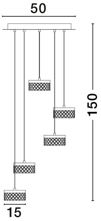 Lustra cu 5 pendule LED design modern Bion