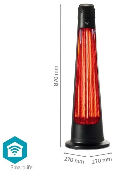 Element de încălzire de exterior Nedis HTPA21BKW SmartLife 600/1200W/230V Wi-Fi Tuya IP24