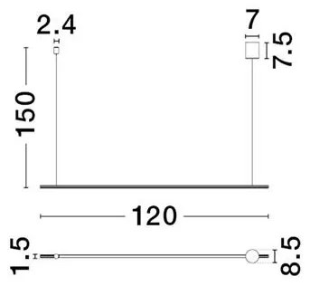 Lustra liniara LED CCT BRILLIA negru