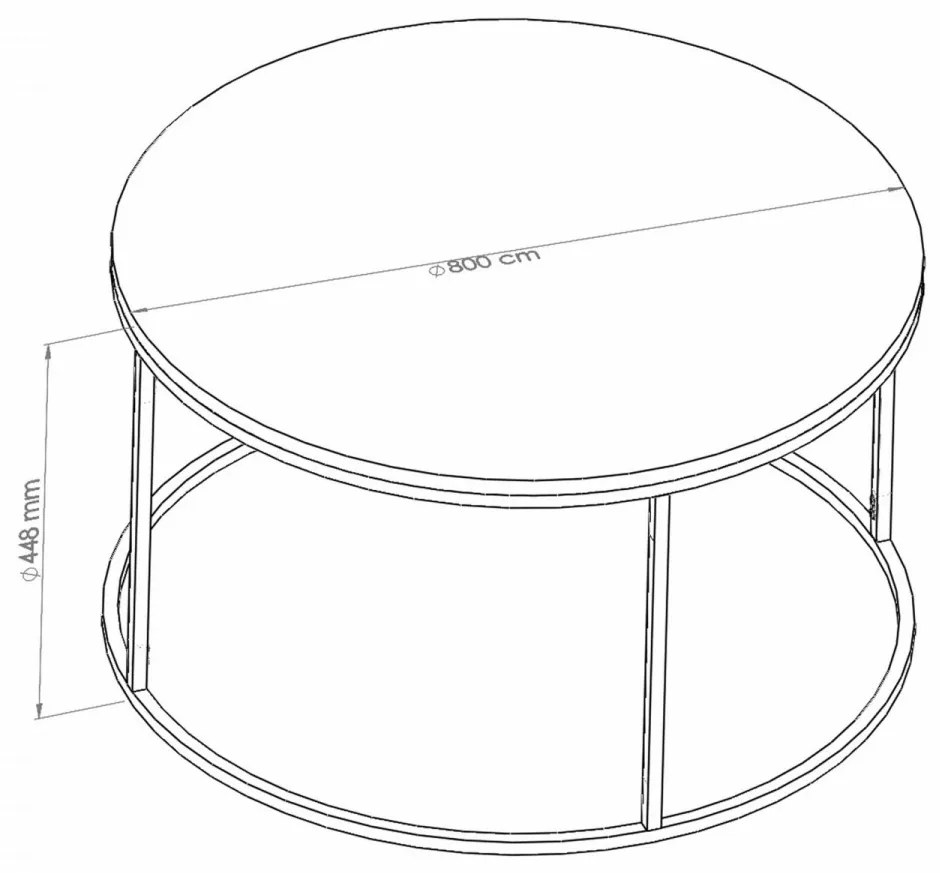 Masuta Cafea, PAL Melaminat / Metal, Lapen, Negru