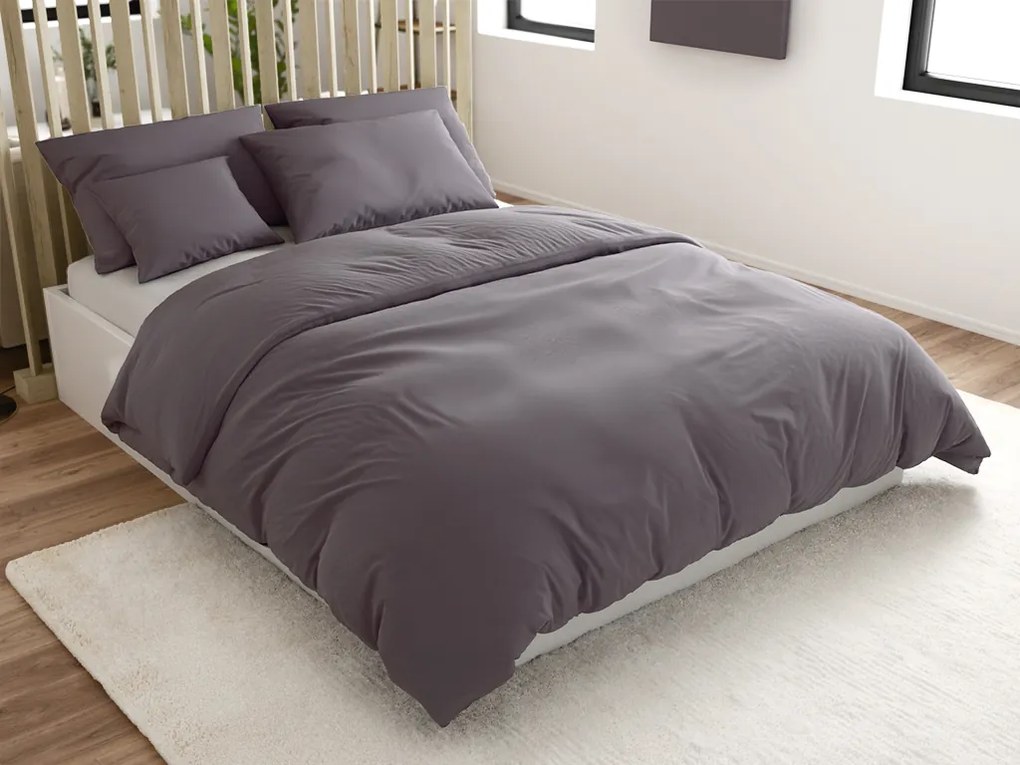 Lenjerie de pat din bumbac STANDO gri Dimensiune lenjerie de pat: 2 buc 70 x 90 cm | 200 x 220 cm