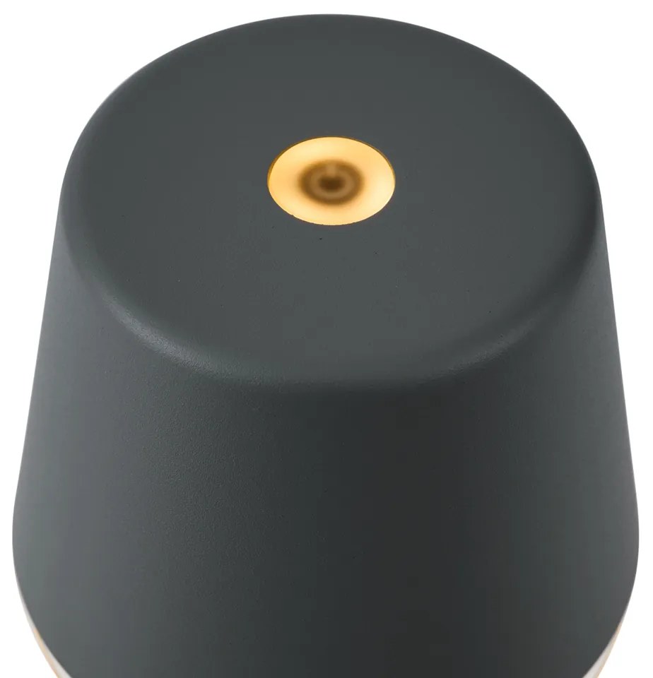 Lampă de masă gri închis, incl. LED IP65 reîncărcabilă cu stație de încărcare - Bass