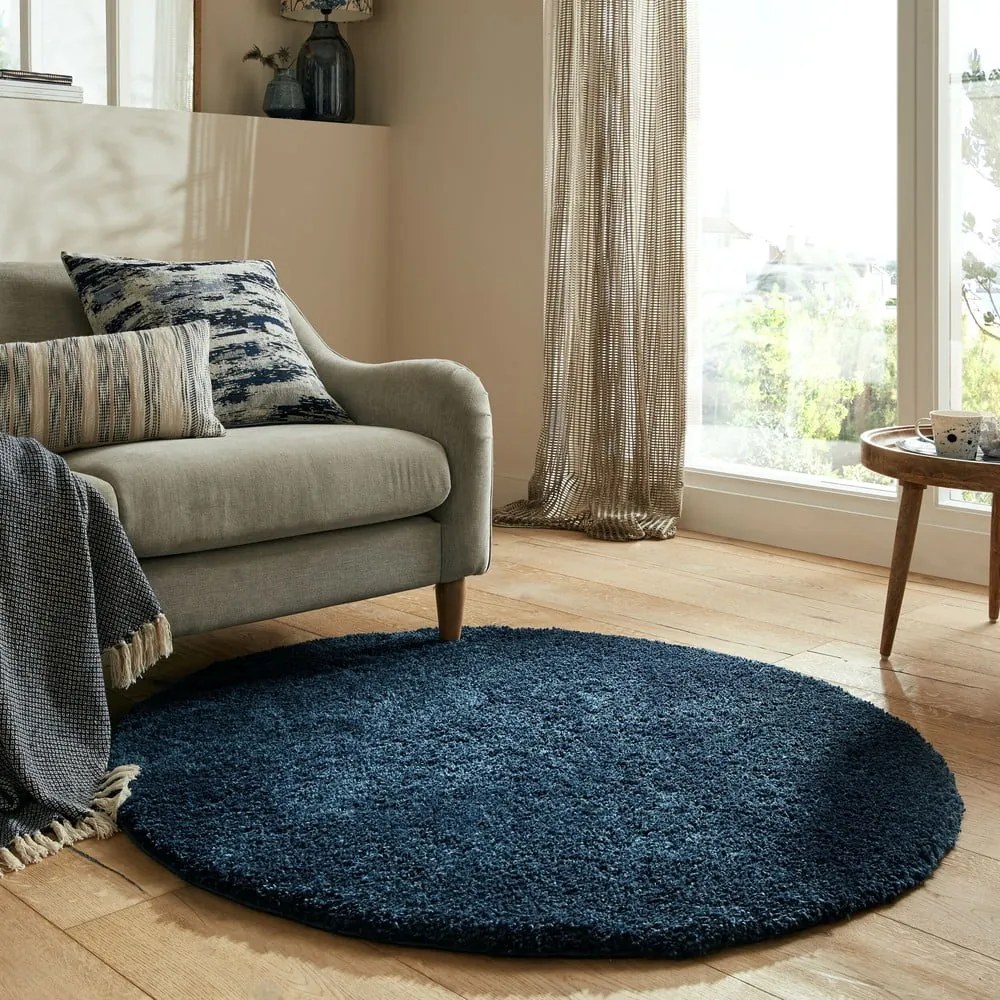 Covor albastru închis rotund ø 133 cm – Flair Rugs