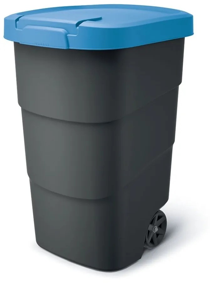 Container de gradina cu roti rezistente 110 l, albastru/antracit