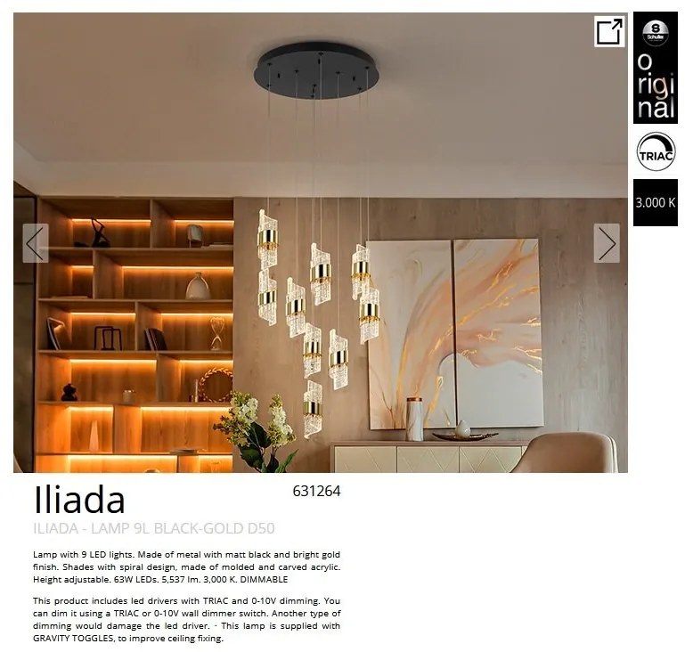 Lustra LED suspendata design elegant Iliada 9L