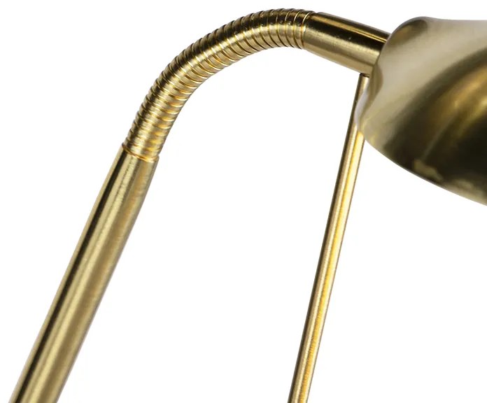 Lampă de podea aurie cu lampă de citit cu LED și dimmer - Diva 2