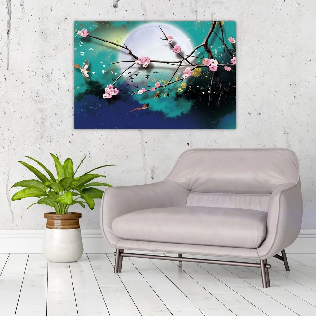 Tablou - Copac,grafic (90x60 cm)