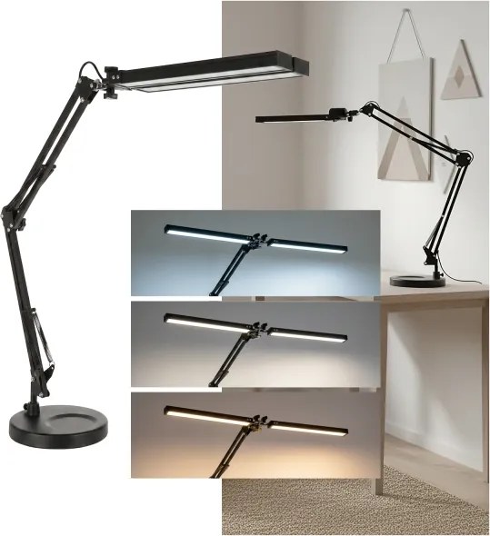 Brilagi - Lampă de birou LED reglabilă VARIO LED/15W/230V 3000-6000K neagră
